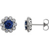 Shop Platinum Blue Sapphire and 0.25 Carat Diamond Earrings