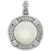 Platinum Opal and 0.10 Carat Diamond Pendant