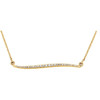 14 Karat Yellow Gold 00.17 Carat Diamond Curvilinear Bar 17.5 Necklace