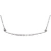 Shop 14 Karat White Gold 0.12 Carat Diamond Curved Bar 16 inch Necklace