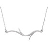 Platinum 0.12 Carat Diamond Freeform 18 Bar Necklace