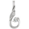 14 Karat White Gold 0.12 Carat Diamond Pendant