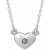 Sterling Silver Alexandrite Heart 16 inch Necklace