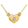 14 Karat Yellow Gold .03 Carat Diamond Heart 16 inch Necklace