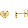 Buy 14 Karat Yellow Gold .06 Carat Diamond Heart Earrings
