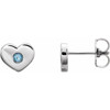 Platinum Aquamarine Heart Earrings