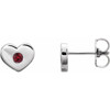 14 Karat White Gold Ruby Heart Earrings