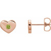 14 Karat Rose Gold Peridot Heart Earrings