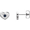 14 Karat White Gold Genuine Blue Sapphire Heart Earrings