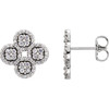 14 Karat White Gold 0.50 Carat Diamond Clover Earrings
