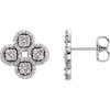 Genuine Platinum 0.50 Carat Diamond Clover Earrings