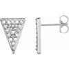 Sterling Silver 0.33 Carat Diamond Triangle Earrings with Backs