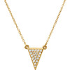 Genuine  14 Karat Yellow Gold 0.20 Carat Diamond Triangle 16.5 Necklace