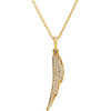 14 Karat Yellow Gold 0.20 Carat Diamond Feather 16 inch Necklace