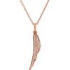 Buy 14 Karat Rose Gold 0.20 Carat Diamond Feather 16 inch Necklace