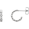 Platinum 0.25 Carat Diamond Bezel Set J Hoop Earrings