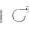 14 Karat White Gold 0.40 Carat Diamond Bezel Set J Hoop Earrings