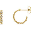 14 Karat Yellow Gold 0.40 Carat Diamond Bezel Set J Hoop Earrings
