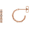 14 Karat Rose Gold 0.40 Carat Diamond Bezel Set J Hoop Earrings