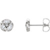 Genuine Sterling Silver 0.50 Carat Diamond Earrings