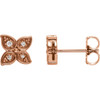 14 Karat Rose Gold  .05 Carat Diamond Leaf Earrings