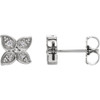 Shop Platinum  .05 Carat Diamond Leaf Earrings