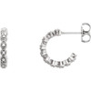 Platinum 0.10 Carat Diamond J Hoop Earring