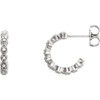 Sterling Silver 0.10 Carat Diamond J Hoop Earring