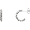 Platinum 0.17 Carat Diamond J Hoop Earring