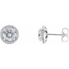Platinum 1 0.20 Carat Diamond Halo Style Earrings