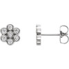 Sterling Silver 0.25 Carat Diamond Cluster Earrings