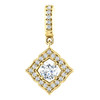 14 Karat Yellow Gold 0.40 Carat Diamond Halo Style Clover Pendant