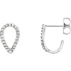 Buy Platinum 0.20 Carat Diamond Geometric J Hoop Earrings