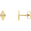 14 Karat Yellow Gold .025 Carat Diamond Geometric Earrings