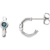 14 Karat White Gold Lab Created Alexandrite J Hoop Earrings