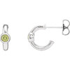 14 Karat White Gold Peridot J Hoop Earrings