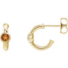 14 Karat Yellow Gold Citrine J Hoop Earrings