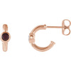 14 Karat Rose Gold Mozambique Garnet J Hoop Earrings