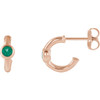 14 Karat Rose Gold Lab Created Emerald J Hoop Earrings