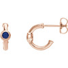 14 Karat Rose Gold Lab Created Blue Sapphire J Hoop Earrings