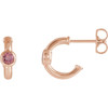 Shop 14 Karat Rose Gold Pink Tourmaline J Hoop Earrings