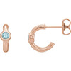 14 Karat Rose Gold Blue Zircon J Hoop Earrings
