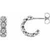 White Diamonds set in 14 Karat White Gold 7 8 Carat Diamond Hoop Earrings