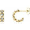 14 Karat Yellow Gold 0.85 Carat Diamond Hoop Earrings