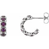 Platinum Lab Created Lab  Alexandrite Hoop Earrings