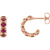 Buy 14 Karat Rose Gold Lab Created Ruby Hoop Earrings