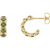 14 Karat Yellow Gold Peridot Hoop Earrings