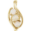 14 Karat Yellow Gold Opal Three Stone Pendant