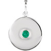 14 Karat White Gold Emerald Disc Pendant