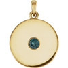 14 Karat Yellow Gold Alexandrite Disc Pendant